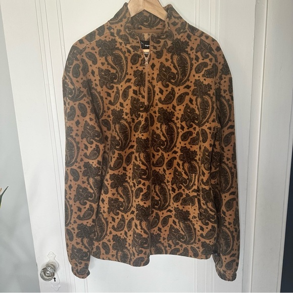 Men's 1/4 Zip Polar Fleece Sweatshirt - Original Use Brown large - Picture 1 of 13